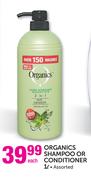 Organics Shampoo or Conditioner-1Ltr Each