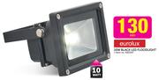 Eurolux 10W Black LED Floodlight-Each