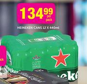 Heineken Cans-12 x 440ml Per Pack