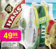 Castle Lite Lime NRB-6 x 340ml Per Pack