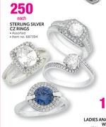 Sterling Silver CZ Rings Each