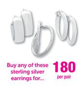 Sterling Silver Earrings-Per Pair Each