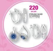Sterling Silver CZ Earrings-Per Pair