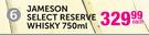 Jameson Select Reserve Whisky-750ml