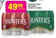Hunter's Cry or Gold Cans-6 x 330ml Per Pack