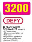 Defy 12 Place White Dishwasher DDW173