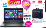 HP Intel Core i3 Notebook+Kingsons 15.6" Office Series Laptop Bag K8674W-BK