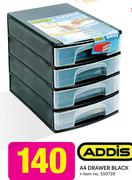 Addis A4 Drawer Black
