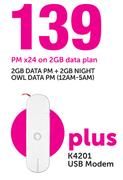 K4201 USB Modem-On 2GB Data Plan