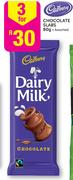 Cadbury Chocolate Slabs Assorted-3 x 80g