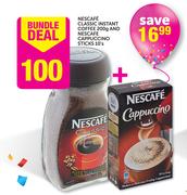 Nescafe Classic Instant Coffee-200gm and Nescafe Cappuccino Sticks-10's