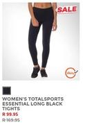 Women Total Sports Essential Long Black Tights