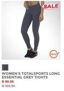 Women's Total Sports Long Essential Grey Tights