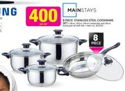 Mainstays 8-Piece Stainless Steel Cookware Set-Per Set