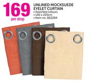 Unlined Mocksuede Eyelet Curtain-Per Drop