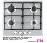 Defy 4 Burner Stainless Steel Gas Hob DHG119