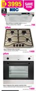 KIC 60cm Metallic Cooker Hood/60cm Stainless Steel Gas Hob/60cm Stainless Steel Under Counter Oven