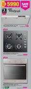Whirlpool 60cm Extractor Fan/60cm 4 Burner Gas Hob/Multifunction Oven