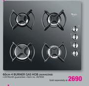 Whirlpool 60cm 4 Burner Gas Hob AKM403NB