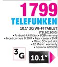 Telefunken 10.1" 3G Wi-Fi Tablet TEL1013GIQ
