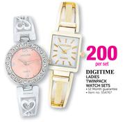 Digitime Ladies Twinpack Watch Set-Per Set