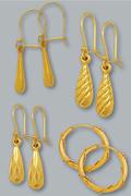 9ct Gold And Silver Earrings Bonded-Per Pair