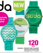 Zigzag, Popart And Chunky Analogue Watches Assorted-Each