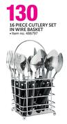 16-Piece Cutlery Set In Wire Basket