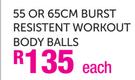 Trojan 55 Or 65cm Burst Resistent Wokout Body Balls-Each
