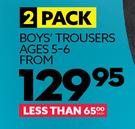 Boys' Trousers (Ages 5 To 6)-2 Pack