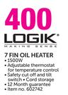 Logik 7 Fin Oil Heater