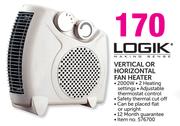 Logik Vertical or Horizontal Fan Heater