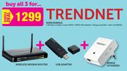 Trendnet N300 Bundle Wireless Modem Router+ USB Adapter+ Range Extender