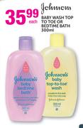 Johnsons Baby Wash Top To Toe or Bedtime Bath-300ml Each