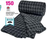 Always Home Houndstooth Double Coral Fleece-150 x 180cm
