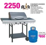 Alva 3 Burner Hooded Gas Braai