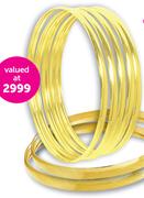9ct Gold 6mm 'C' Shaped Bangles-Each