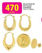 9ct Gold Earrings-Per Pair