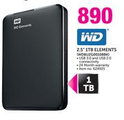 WD 2.5" 1TB Elements WDBUZG0010BBK