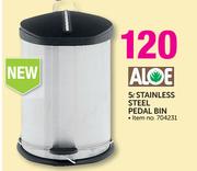 Aloe 5Ltr Stainless Steel Pedal Bin