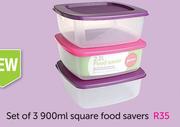 Gizmo 900ml Square Food Savers-Set Of 3