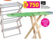 House Of York Deluxe Ironing Board And Clothes Airer