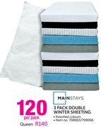 Mainstays 3 Pack Double Winter Sheeting-Per Pack