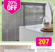 Custom-Made 25mm Aluminium Venetian Blinds 595x595mm