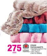 Always Home Stripe Fur Blankets-Each