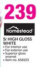 Homestead 5ltr White High Gloss
