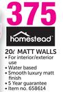 Homestead 20ltr Matt Walls-Each