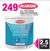 Plascon 2.5ltr White Kitchens And Bathrooms