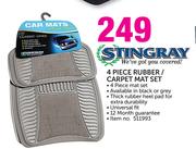 Stingray 4-Piece Rubber/Carpet Mat Set