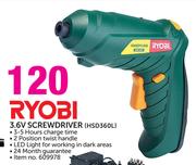 Ryobi 3.6V Screwdriver HSD360L